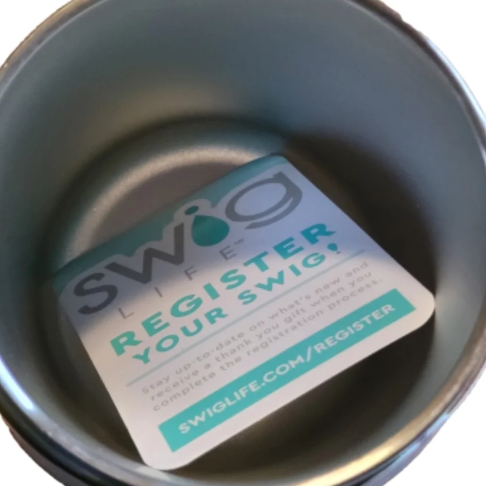 Swig Life Insulated Stemless Tumbler - White with Teal & Purple Pattern *